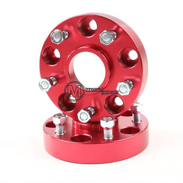 Wheel Spacers, 1.25 Inch, Red, 5x5; 99-04 Jeep Grand Cherokee