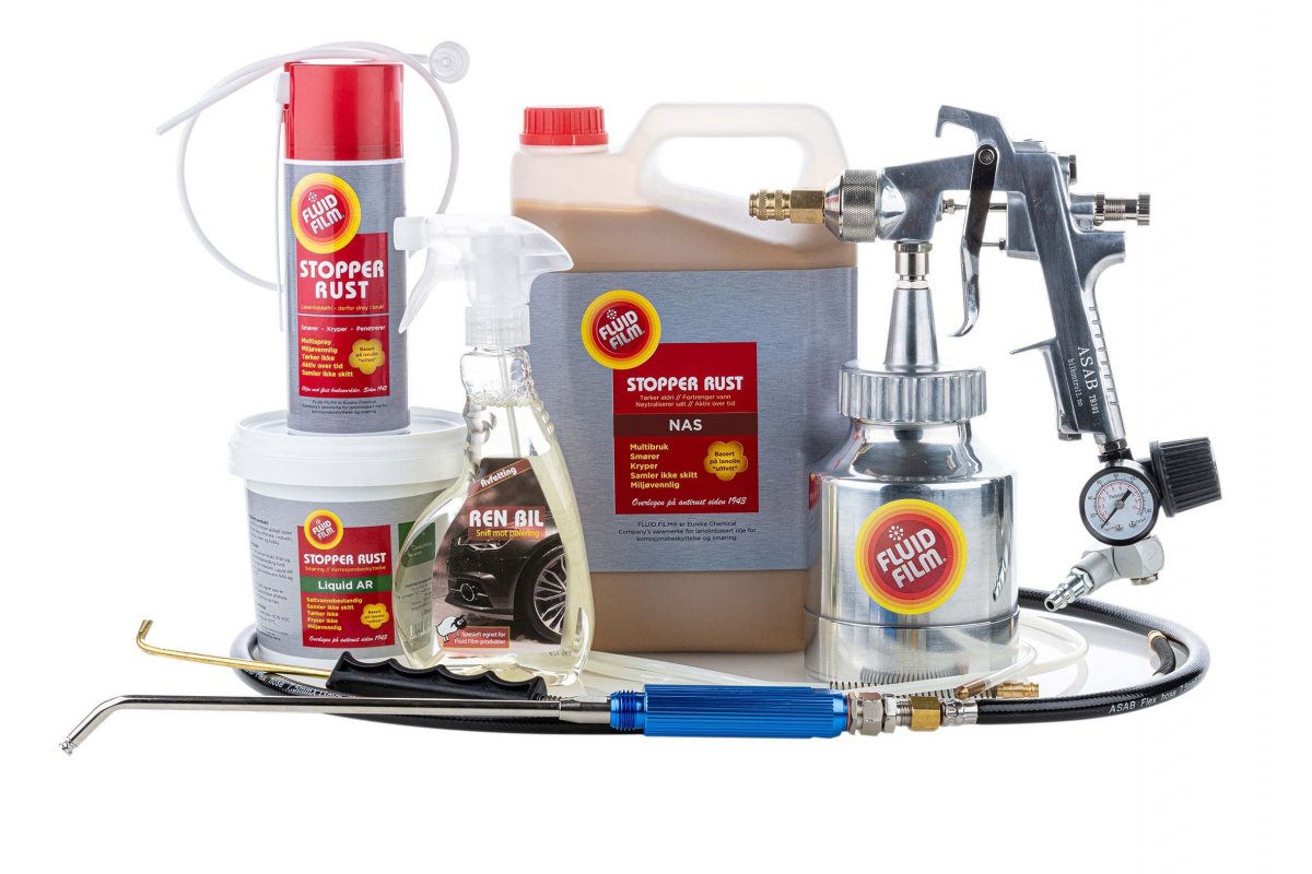 Fluid Film pakke med proff trykkbegerpistol ASAB TB301 FLUID FILM