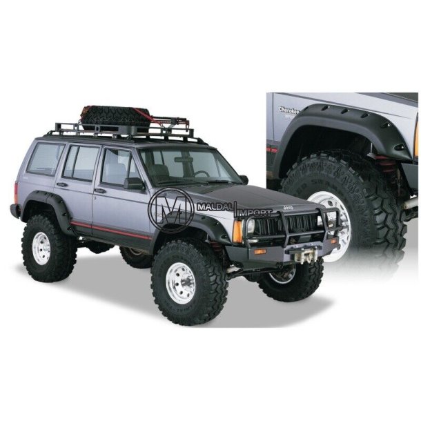 Skjermbreddere Bushwacker Cut-Out Style . Jeep Cherokee XJ 4-drs